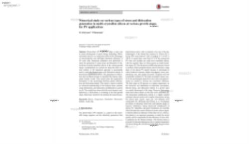 Numerical study on various types of stress and dislocation generation in multi‑crystalline silicon at various growth stages for PV applications